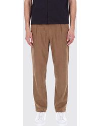 Herno - Pantalón Chino De Lino Con Pinzas Y Bolsillos Traseros Ribeteados - Lyst