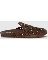 Pedro Garcia - Perforated Suede Mules With Crystal Embellishment - Lyst