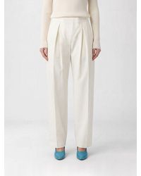 Jil Sander - Cotton And Silk Straight Trousers - Lyst