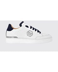 Philipp Plein - Leather And Suede Low-Top Sneakers With Monogram And Logo - Lyst