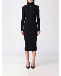 Elisabetta Franchi - Slim Fit Turtleneck Midi Knit Dress - Lyst