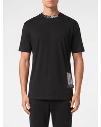Philipp Plein - Slim Fit Cotton T-Shirt With Contrast Logo - Lyst