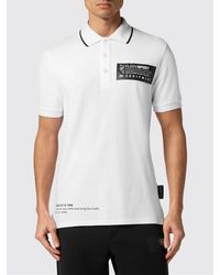 Philipp Plein - Short-Sleeved Cotton Polo Shirt With Contrasting Logo - Lyst