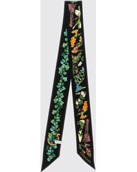 Ferragamo - Rectangular Silk Bandeau Scarf With Floral Print And Gancini Logo - Lyst