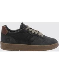 Date - Court 2.0 Calfskin Leather Trainers With A Contrast Printed Logo - Lyst