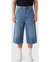 AMISH - Knee-Length Five-Pocket Denim Shorts With Button And Zip Fly - Lyst