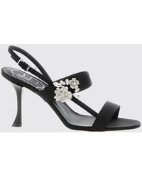 Roger Vivier - Efflorescence Satin Sandal With Jewel Buckle - Lyst