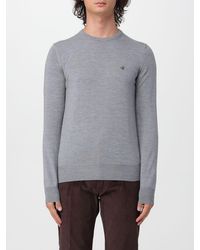 Brooksfield - Crewneck Wool Jumper With Long Sleeves And Ribbed Trims - Lyst