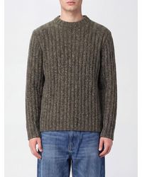 Golden Goose - Ribbed Wool Crewneck Jumper With Back Logo - Lyst