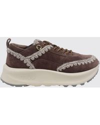 Mou - Speed Eskimo Suede Trainers With Contrast Stitching And A Platform Sole - Lyst