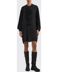Momoní - Momon&Igrave Embroidered Silk Mini Tunic Dress With Mandarin Collar - Lyst