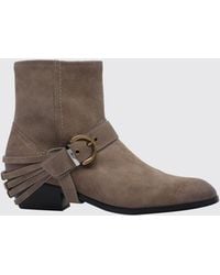 Pinko - Western-Stiefeletten Jane Aus Veloursleder Mit Seitlichem Reißverschluss - Lyst