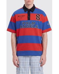 Palm Angels - Striped Cotton Polo Shirt With Logo - Lyst