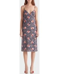 Fendi - Lace Midi Dress With Floral Print - Lyst