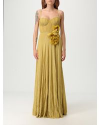 Elisabetta Franchi - Goldenes Lurex-Stretch-Abendkleid - Lyst