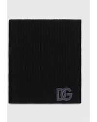 Dolce & Gabbana - Dolce &Amp Gabbana Ribbed Virgin Wool Scarf With Dg Monogram - Lyst