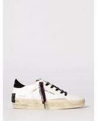 Crime London - Distressed Platform Leather Sneakers - Lyst