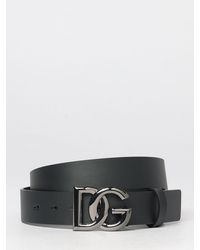 Dolce & Gabbana - Dolce &Amp Gabbana Smooth Calfskin Leather Belt With Dg Monogram Buckle - Lyst