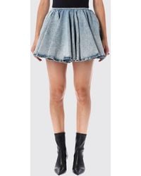 Haikure - High-Waisted A-Line Denim Mini Skirt - Lyst