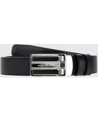 Montblanc - Sartorial Reversible Calfskin Leather Belt With Engraved Logo Buckle - Lyst