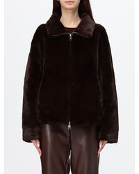 Apparis - Classic Collar Short Faux Fur Jacket With Zip Closure - Lyst