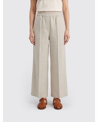 Brunello Cucinelli - Linen And Cotton Palazzo Trousers - Lyst