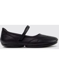 Camper - Right Nina Leather Mary Jane Flats With Velcro Strap - Lyst