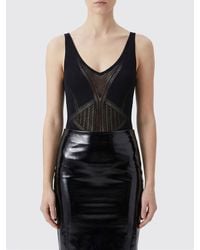 Elisabetta Franchi - Perforated Knit Bodysuit Top - Lyst