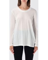 James Perse - Long-Sleeved Pure Cotton T-Shirt With Crew Neck - Lyst