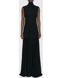 Jil Sander - Long Stretch Viscose Dress - Lyst