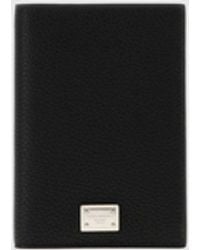 Dolce & Gabbana - Dolce &Amp Gabbana Bifold Calf Leather Wallet With Metal Logo Plaque - Lyst