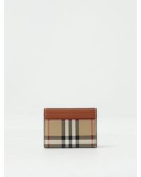 Burberry - Sandon Vintage Check Credit Card Holder In Coated Cotton And Leather - Lyst