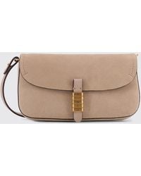 Pinko - Saddle Flat Medium Suede Shoulder Bag - Lyst
