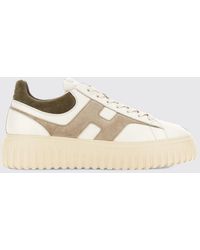 Hogan - H-Stripes Leather And Suede Trainers With H Logo And Platform Sole - Lyst