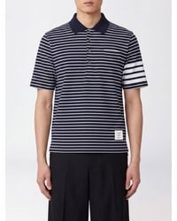 Thom Browne - 4-Bar Stripe Short-Sleeve Cotton Polo - Lyst