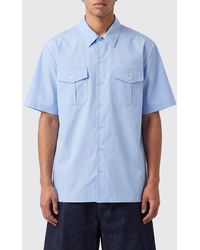 MM6 by Maison Margiela - Striped Cotton Bowling Shirt With Short Sleeves - Lyst
