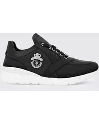 Billionaire - Crest Runner Sneakers Aus Glattem Und Genarbtem Leder Mit Metallischem Logo - Lyst