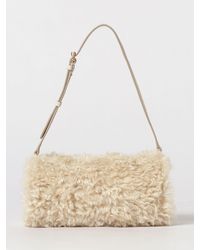 Stella McCartney - Cylindrical Shearling Shoulder Bag With Adjustable Handle - Lyst