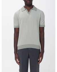 HUGO - Cotton And Linen Knit Polo Shirt - Lyst