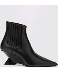 The Attico - Cheope Calfskin Chelsea Boots With Sculptural Wedge Heel - Lyst