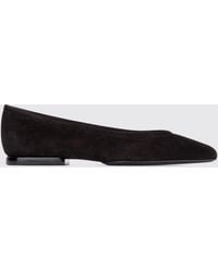 Loro Piana - Suede Calfskin Ballet Flats With Round Toe - Lyst