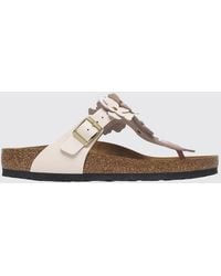 Birkenstock - Gizeh Leather Sandal With Applied Flowers - Lyst