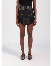 Rick Owens - High-Waisted V-Hem Leather Mini Pencil Skirt - Lyst