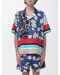 NOM - Floral Cotton Bowling Shirt With Short Sleeves And Rever Collar - Lyst
