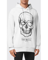 Philipp Plein - Oversized Cotton Hoodie With Skull Print - Lyst