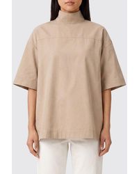 Ami Paris - Short-Sleeved Cotton Polo Neck With Dropped Shoulders - Lyst