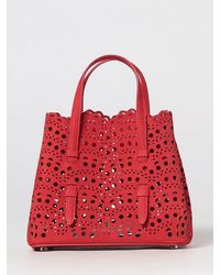 Alaïa - Mina Perforated Nubuck Handbag With Removable Pouch - Lyst