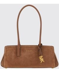 Michael Kors - Laila Suede Shoulder Bag With Logo Charm - Lyst