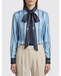 Gucci - Silk Shirt With Graphic Print - Lyst