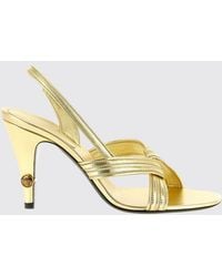 Versace - Gianni Laminated Nappa Leather Slingback Sandals With Medusa Logo - Lyst